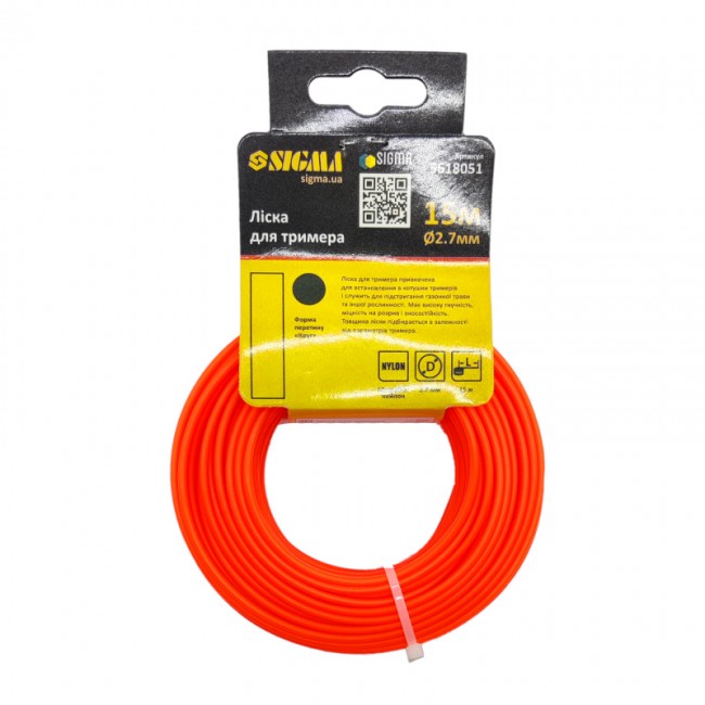 Леска для мотокосы 2,7мм*15м круглая