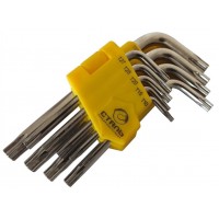 Набір Г-подібних ключів TORX СТАЛЬ 9 одиниць (48104)